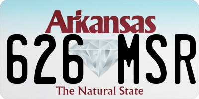 AR license plate 626MSR