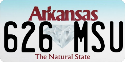AR license plate 626MSU