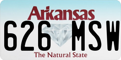 AR license plate 626MSW
