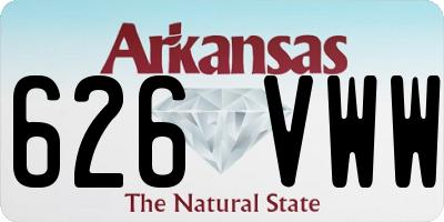 AR license plate 626VWW