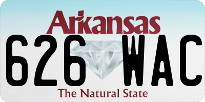 AR license plate 626WAC