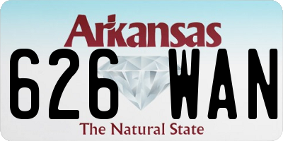 AR license plate 626WAN
