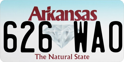 AR license plate 626WAO