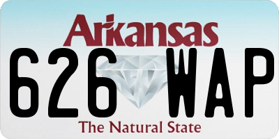AR license plate 626WAP