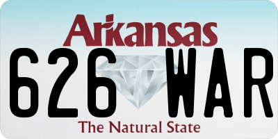 AR license plate 626WAR