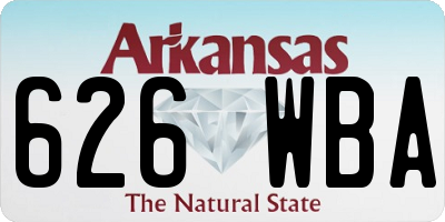 AR license plate 626WBA