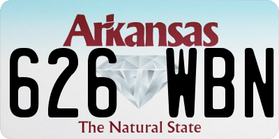 AR license plate 626WBN