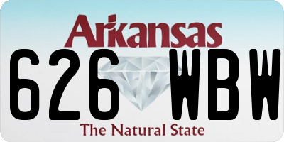 AR license plate 626WBW