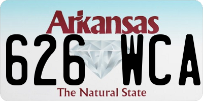 AR license plate 626WCA