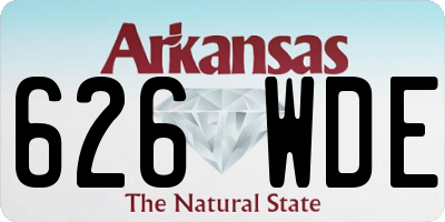 AR license plate 626WDE