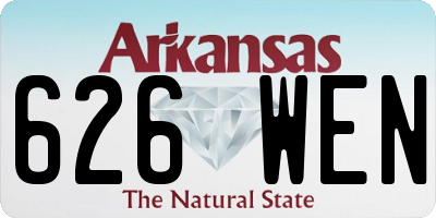 AR license plate 626WEN