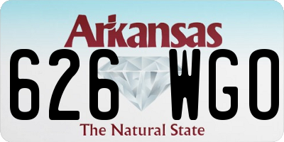 AR license plate 626WGO