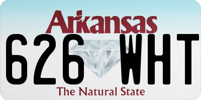 AR license plate 626WHT