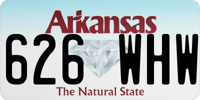 AR license plate 626WHW