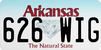 AR license plate 626WIG