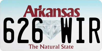 AR license plate 626WIR