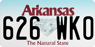AR license plate 626WKO