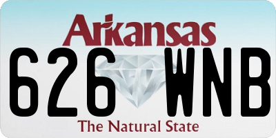 AR license plate 626WNB