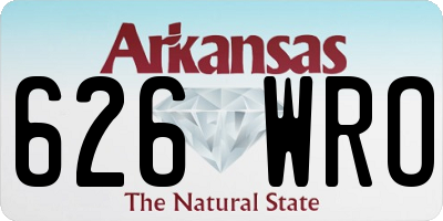 AR license plate 626WRO