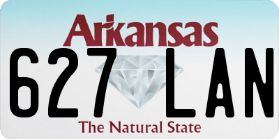 AR license plate 627LAN