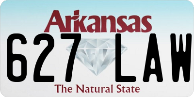 AR license plate 627LAW