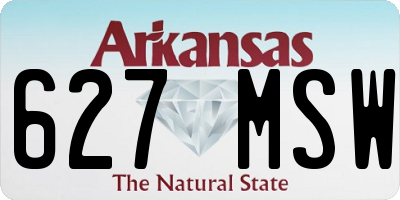 AR license plate 627MSW