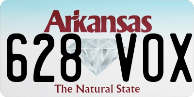 AR license plate 628VOX
