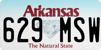 AR license plate 629MSW