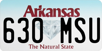 AR license plate 630MSU