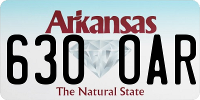 AR license plate 630OAR