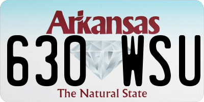 AR license plate 630WSU