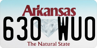 AR license plate 630WUO