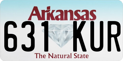 AR license plate 631KUR