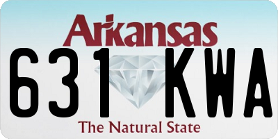 AR license plate 631KWA