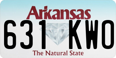 AR license plate 631KWO