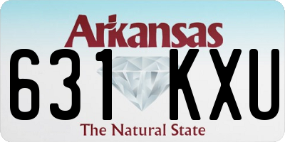 AR license plate 631KXU