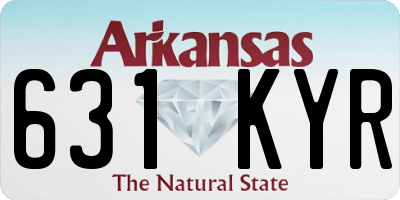 AR license plate 631KYR