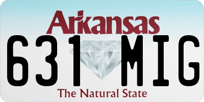 AR license plate 631MIG