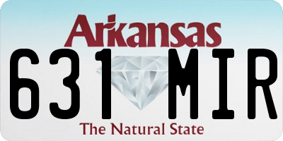 AR license plate 631MIR