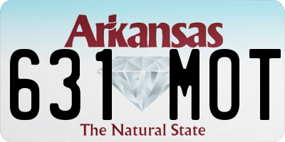 AR license plate 631MOT