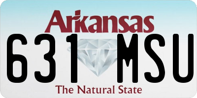 AR license plate 631MSU