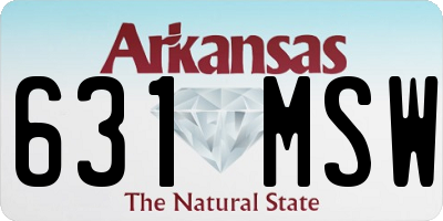 AR license plate 631MSW