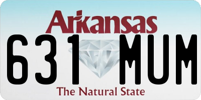 AR license plate 631MUM