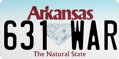 AR license plate 631WAR