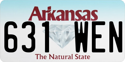 AR license plate 631WEN