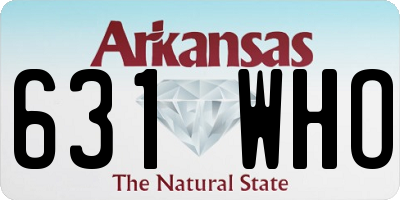 AR license plate 631WHO