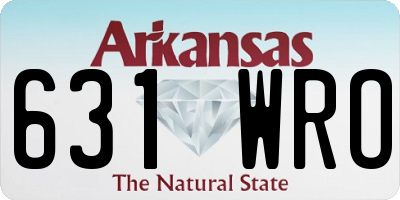 AR license plate 631WRO