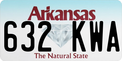 AR license plate 632KWA