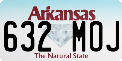 AR license plate 632MOJ