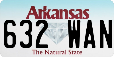 AR license plate 632WAN